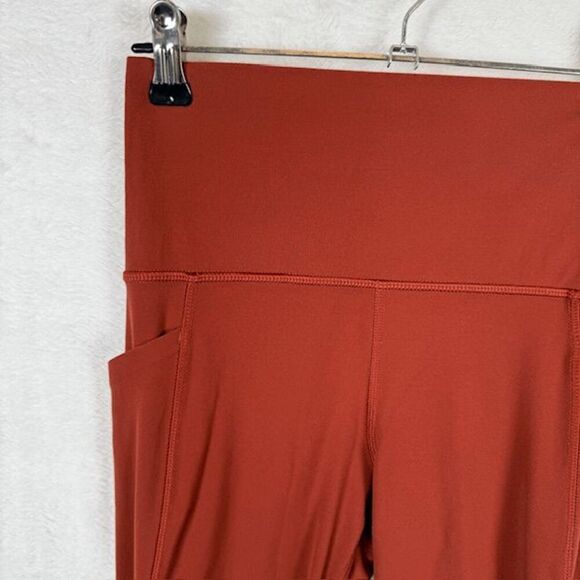 Athleta Twist Salutation Stash Pocket 7/8 Tight Yoga Pant Leggings Rust Size XS - Picture 3 of 13